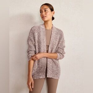 Haven Well Within Marled Chunky Knit Cocoon Cardigan Mocha Tan White